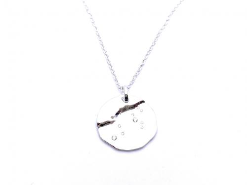 Silver CZ Leo Zodiac Pendant & Chain
