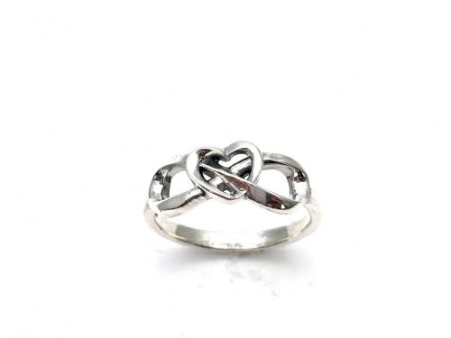 Silver Heart & Infinity Ring