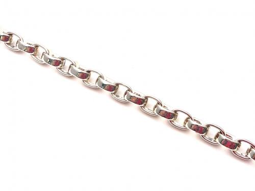 Silver Oval Belcher Bracelet 9 Inch