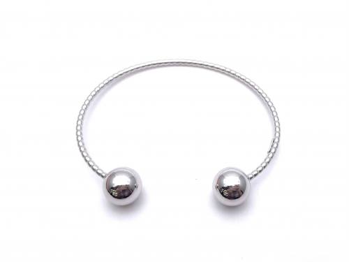 Silver Ball Torque Bangle 65mm