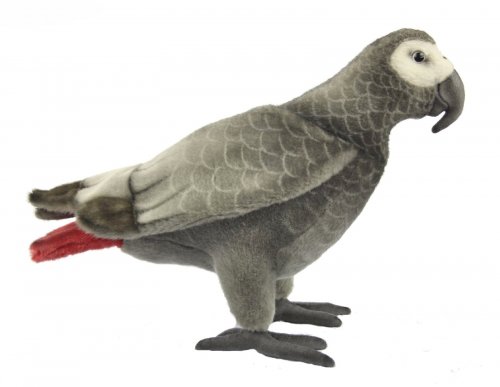 Soft Toy Bird African Grey Parrot by Hansa (33cm)