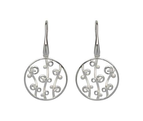 Silver 925 & C.Z Detail Drop Earrings