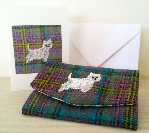 William the Westie Dog Handmade Tweed Coin Purse