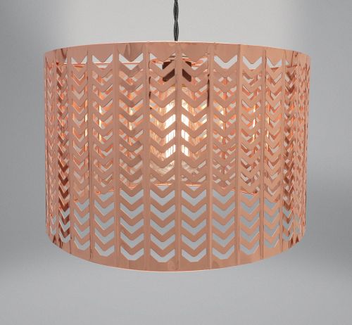 Lampshade - Rose Gold Copper Metal - Chevron