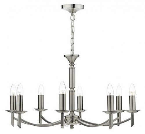 Dar Ambassador 8 Light Dual Mount Pendant Satin Chrome