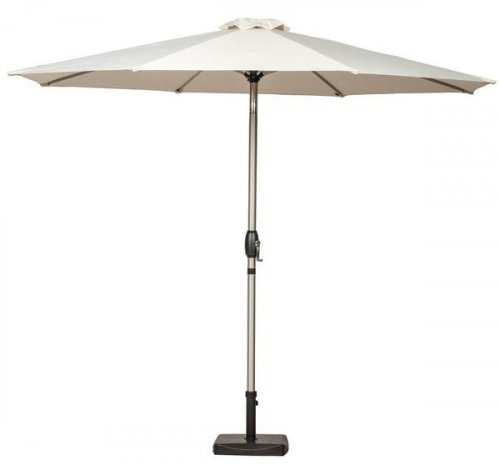 Royalcraft Ivory 3m Crank & Tilt Parasol -Brushed Aluminium Pole