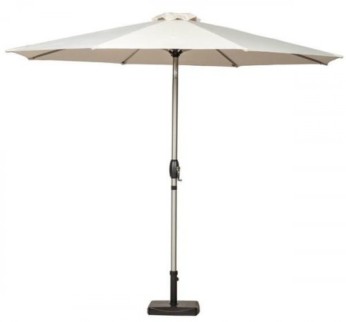 Royalcraft Ivory 3m Crank & Tilt Parasol -Brushed Aluminium Pole