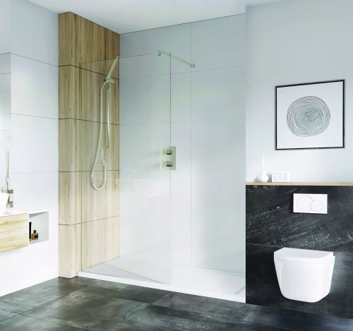 Roman Haven Select 700mm Wetroom Panel (8mm) - Brushed Nickel