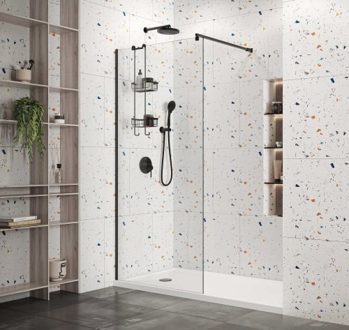 Roman Haven Select 700mm Wetroom Panel (10mm) - Matt Black