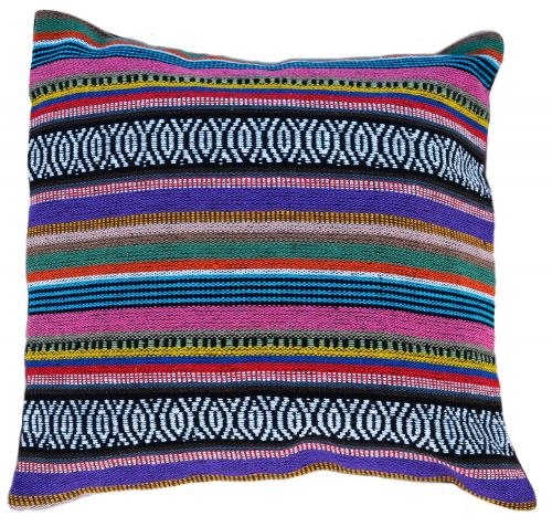 Filled Cushion - Cotton Gheri Front - Plum