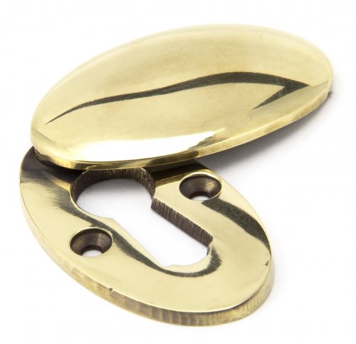 Aged Brass Oval Escutcheon & Cover