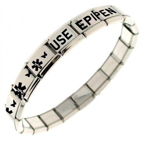 USE EPIPEN Fashionable Medical Alert Bracelet