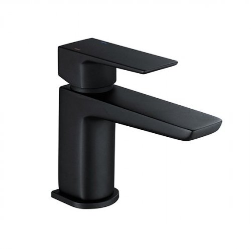 RAK Moon Black Mini Mono Basin Mixer With Clicker Waste