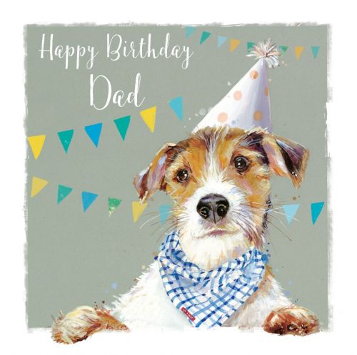 Birthday Card - Dad - Terrier Dog - The Wildlife Ling Design