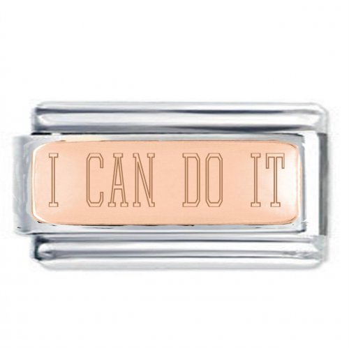 I CAN DO IT Rose Gold SuperlinkPlate Engraved Inspirational Motivational Bracelet Charm