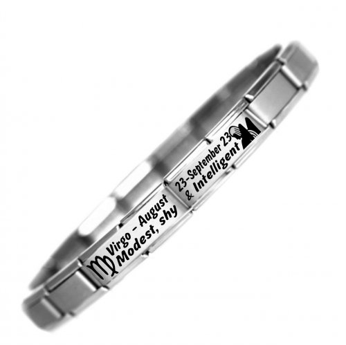 Virgo Zodiac Daisy Charm Charm Bracelet by JSC - Stainless Steel -