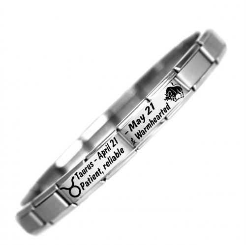 Taurus Zodiac Daisy Charm Charm Bracelet by JSC - Stainless Steel.