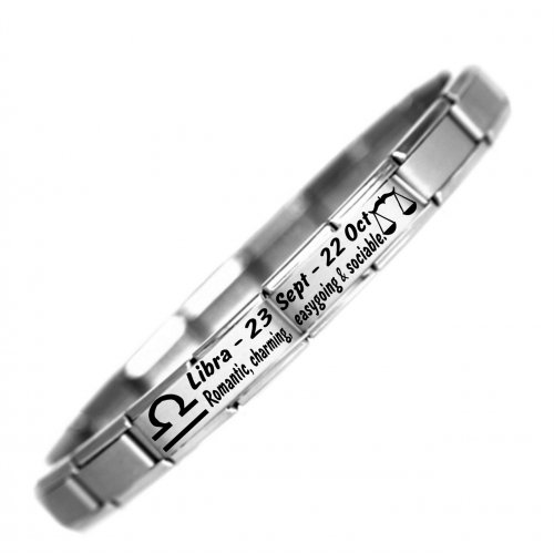 Libra Zodiac Daisy Charm Charm Bracelet by JSC - Stainless Steel.