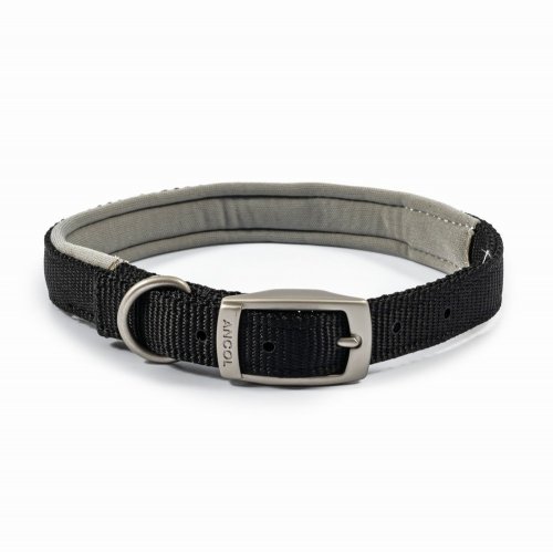 Ancol Black Padded Nylon Dog Collar - 50cm/20