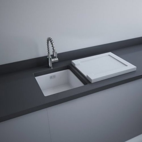 RAK Drainers 540x460x40mm Grooved Ceramic Sink Drainer