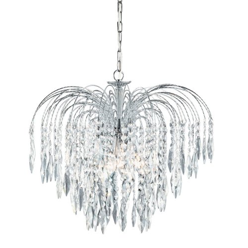 Searchlight Waterfall - 5Lt Ceiling, Chrome, Clear Crystal