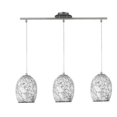 Searchlight Crackle - 3Lt White Glass Pendant