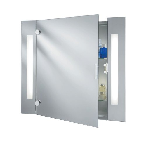 Searchlight Bathroom Illuminated Mirror Cabinet With Shaver Socket