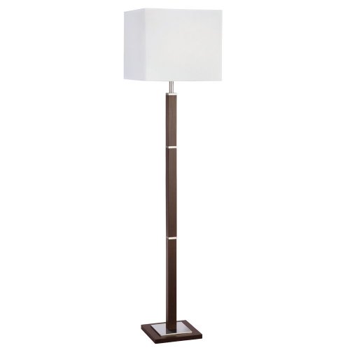 Searchlight Waverley Floor Lamp Brown Wood/Ss Rectangular