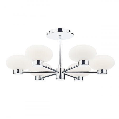 Dar System 6 Light Semi Flush Polished Chrome