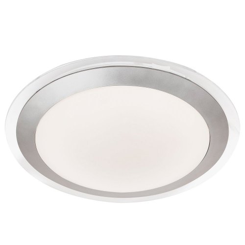 Searchlight Chester Bathroom Flush Led Ip44 , Clear & Silver, White Shade