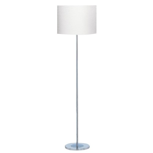 Searchlight Carter Floor Lamp Chrome Round Base Ivory Drum Shade