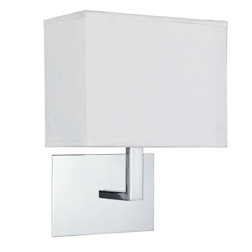 Searchlight Hotel Wall Light Chrome - White Rectangular Shade