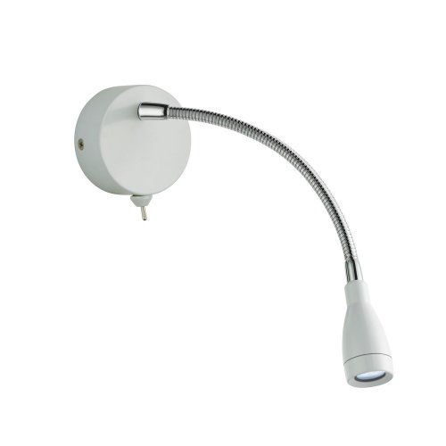 Searchlight Flexi Wall LED Adjustable Wall Light- LED Reading Light Chrome/White