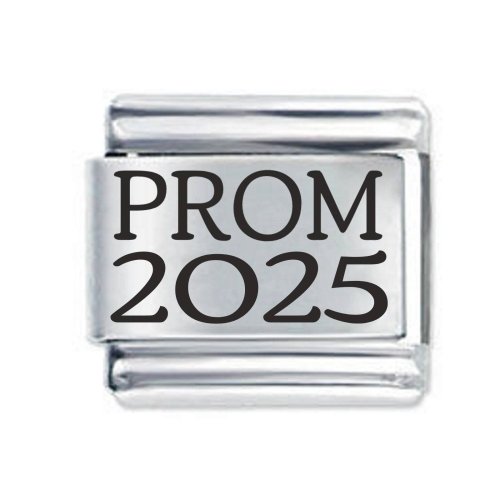 2025 Prom Graduation  Etched Italian Charm - Fits all 9mm Italian Style Charms