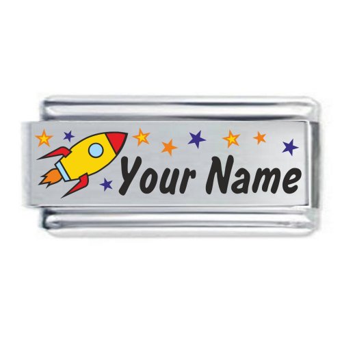 COLOREV Superlink Custom Made Rocket Italian Charm - Any Name