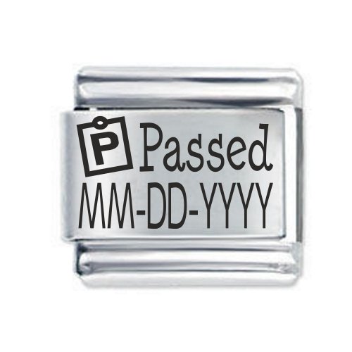 Daisy Charm - Custom Made Driving Test Passed Date Etched Fits Italian Modular charms
