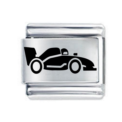 Daisy Charm - Etched Racing Car  * 9mm Classic Italian charm