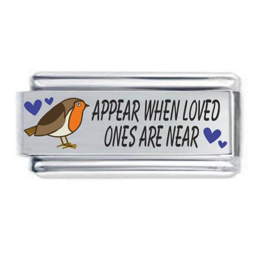 When Loved Ones are Near Robins Appear Superlink Colorev Italian Charm - Compatable with all 9mm Italian Style Charm Bracelets