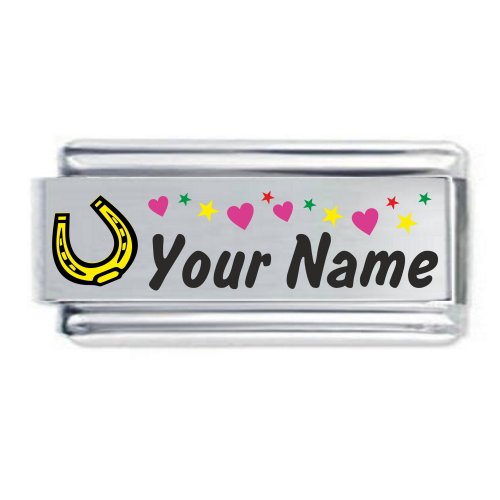 COLOREV Superlink Custom Made Horseshoe Italian Charm - Any Name