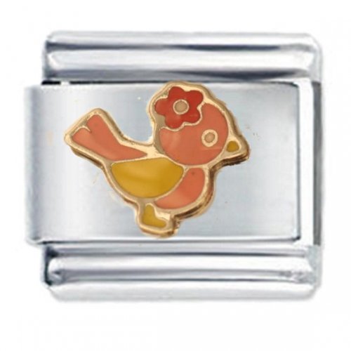 Pink Bird Italian Charm for Classic size bracelet
