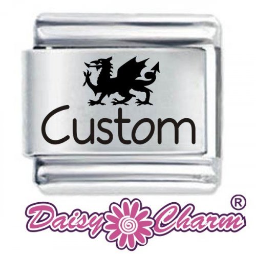 Personalised Welsh Dragon Italian Charm by Daisy Charm