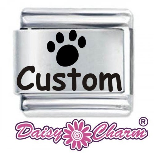 Personalised Single Paw Print Italian Charm by Daisy Charm