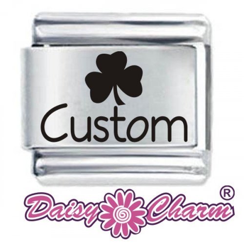 Personalised Lucky Shamrock Italian Charm by Daisy Charm