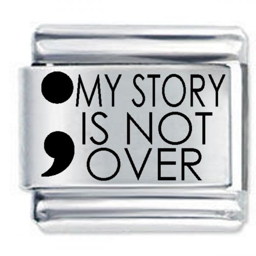 My Story Semi Colon ETCHED Italian Charm