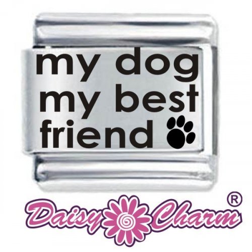 My Dog my BF Etched Italian Charm