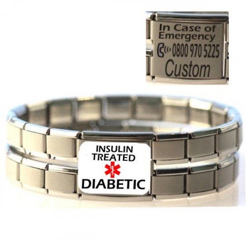 Large Colour Insulin Treated Diabetic Medical ID Alert Bracel