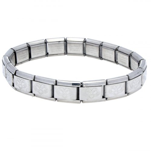 La Cima Infinity Heart Embossed Base Bracelet 18 Link
