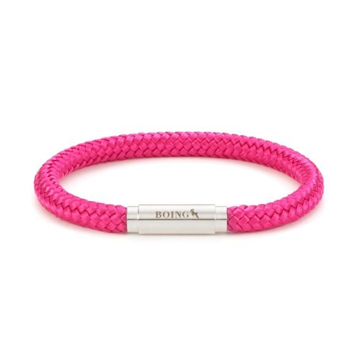 Hot Pink Skinny Bracelet Sterling Silver Clasp - Boing British