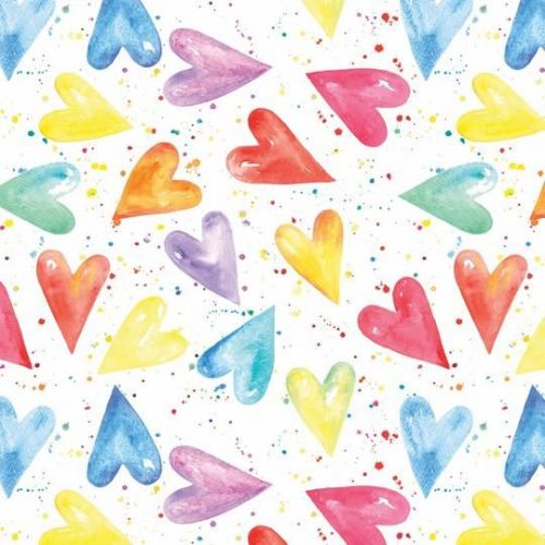 Hearts Wrapping Paper 2 Sheets & Tags - Arty Penguin Mother's Day