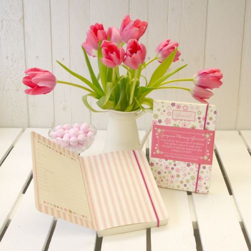 New Mummy Journal Notebook - Flowers Pink - Rufus Rabbit